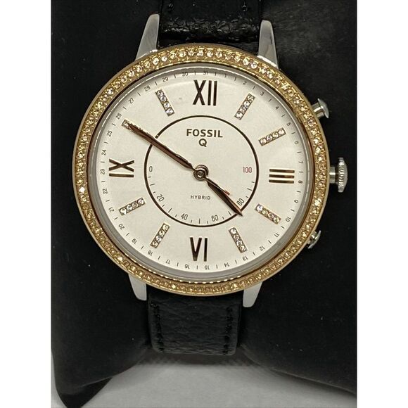 Fossil FTW5011 Women's Black Leather White Analog Dial Hybrid Smartwatch XX762 - Picture 2 of 12